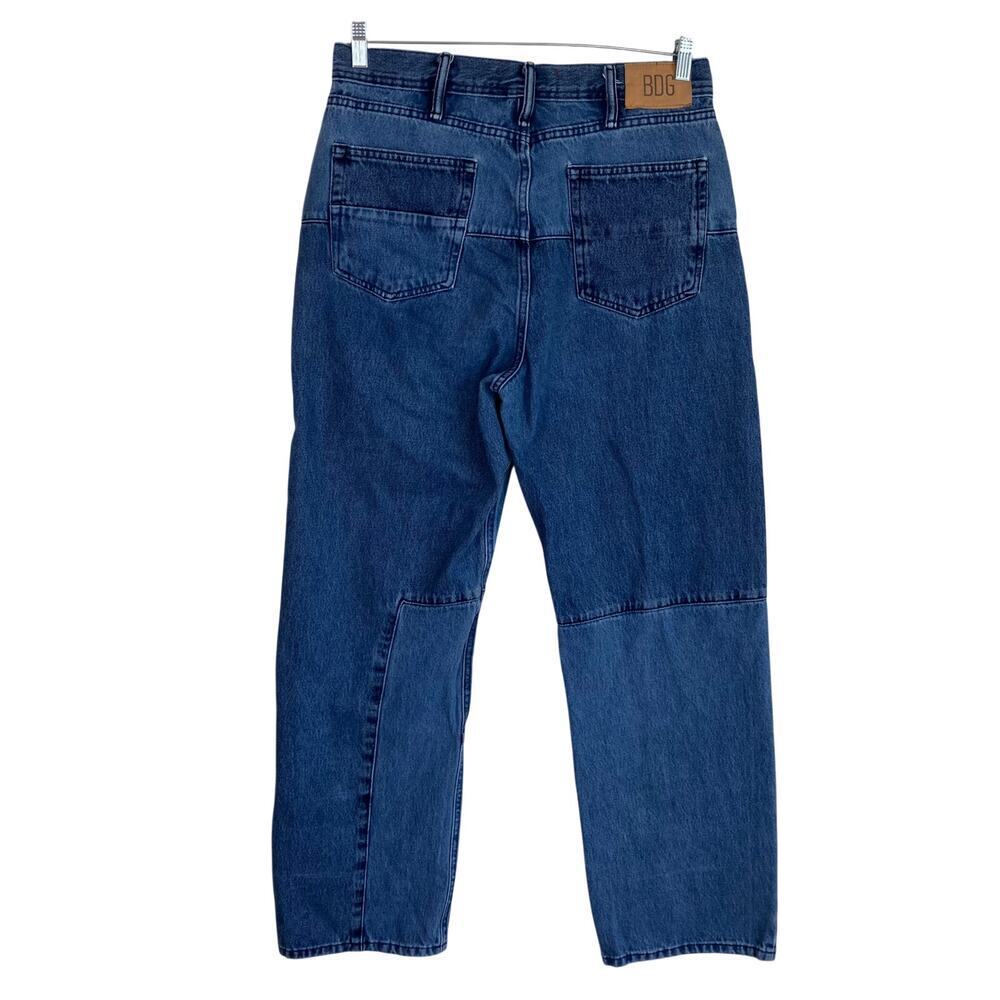 BDG Urban Outfitters Sz 33/32 Skate Fit Jeans Patchwork Baggy Jeans Mid Wash - Picture 5 of 16